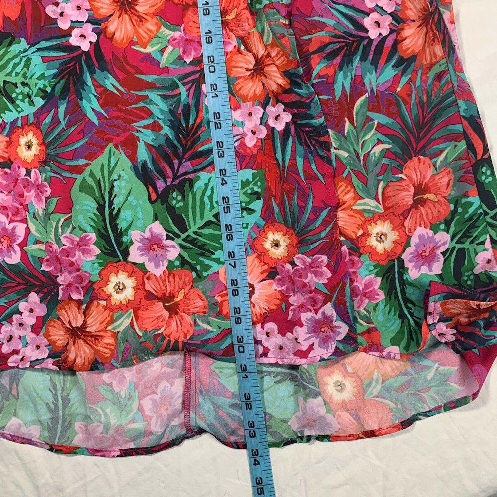 Show Me Your Mumu Pink Aloha Flirt Skirt Faux Wrap Midi Tropical Small - Picture 5 of 8
